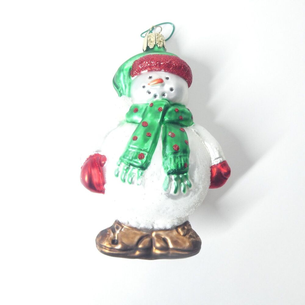 Snowman Ornament Blown Glass 6" Made in Germany Vintage Christborn?